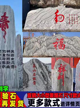 大型景观石刻字雪浪石自然石园林庭院风景石天然泰山石原石村牌石