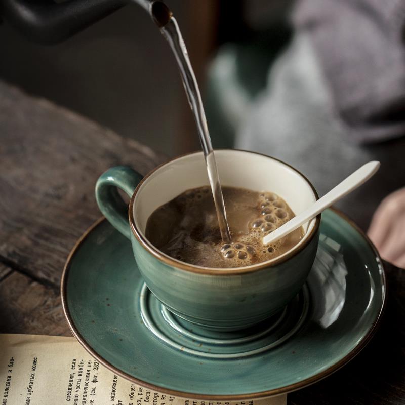 英式轻奢陶瓷咖啡杯欧式小奢华咖啡杯碟套装家用下午茶花茶杯碟子