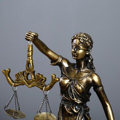 仿古铜女神塑忒弥斯雕雕律法师办公室公平小像雕像正义律天平仿铜
