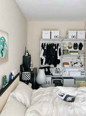 免打孔墙铁艺衣帽19卧收纳金简易属洞LMS洞板室放式衣柜置物衣帽