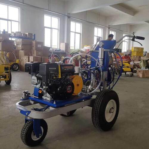 城市人形道路划线机冷喷式油漆划线车停车场虚实线小区单枪画线机