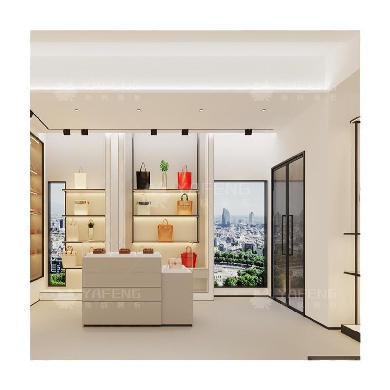 包包展示柜定制木质玻璃箱包中岛台直播间展柜鞋子展厅展示架设计