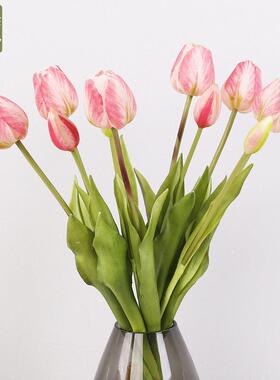 软胶郁金香仿真花花束装饰桌面假花客厅摄影道具手感仿真郁金香