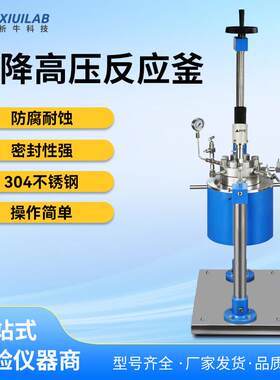 析牛科技升降高压反应釜不锈钢机械搅拌1L100L实验室高温氢化釜