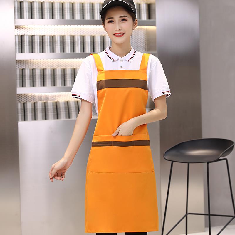 正品告围裙制定logo韩围版时尚厨房餐厅制服订做水果店腰广客用印