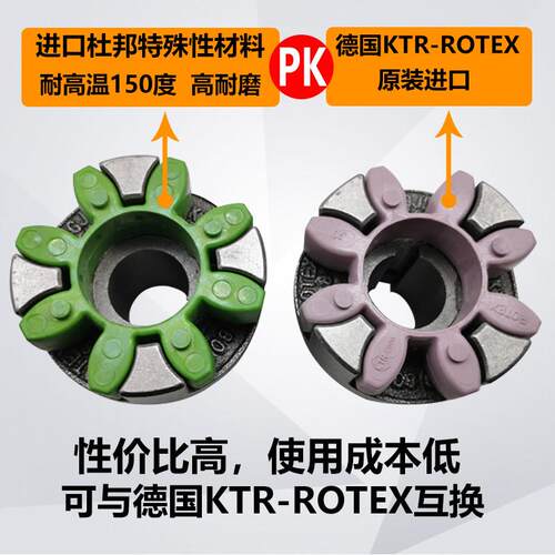 联轴器缓冲垫GR19243842485565空压缩机六八角弹性体块梅花垫绿色