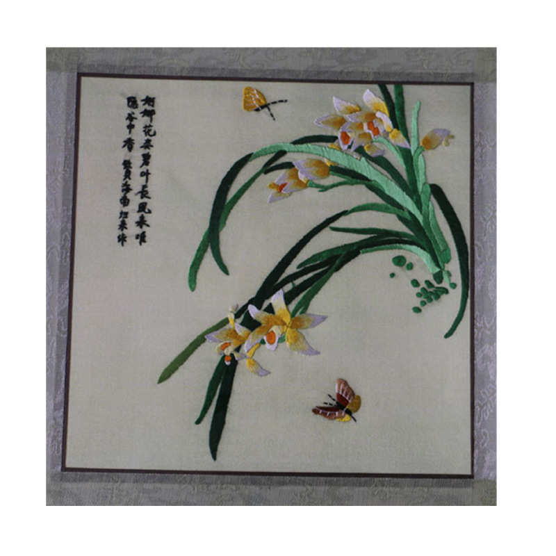 批发苏绣客厅书房办公室装饰画苏州手工刺绣软裱画山水花卉系列图片