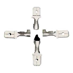 接线端子B脚2000 插片铜接线端子铜镀锡250插拔式 6.3插簧公头 短款