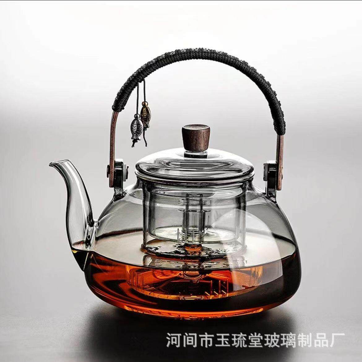 煮茶壶烧水壶玻璃高级感养生壶提梁壶家用泡茶壶电陶炉蒸煮茶壶