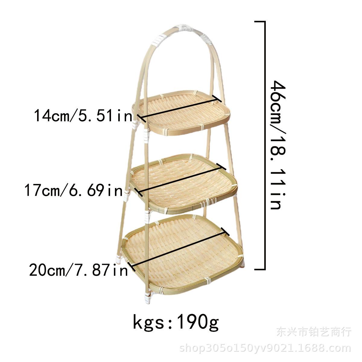 竹编竹编提篮圆形提手茶点竹雕