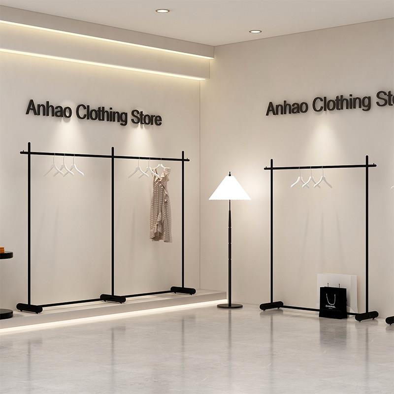 服装店衣架展示架落地女装店铁艺陈列中岛衣杆货架简约挂衣服架子
