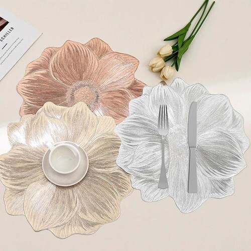 High-Quality and Stylish Lotus Design Anti-Slip Placemat, Bo