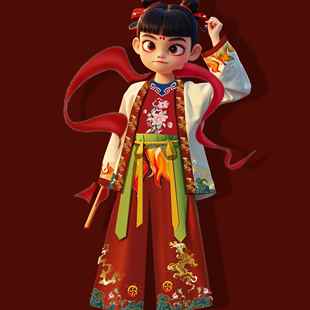 正品2025汉服创cos服领对灯笼裤套原装逍遥襟小神仙哪直吒同款演