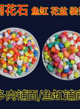 供应彩色石子五彩石 鹅卵石盆栽铺面 庭院装饰鱼缸造景底沙彩石子
