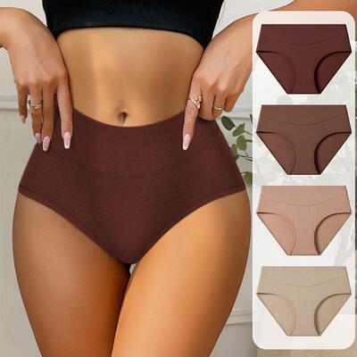Women Waisted Panties 4 Elastic Hip Coverage Comfortable