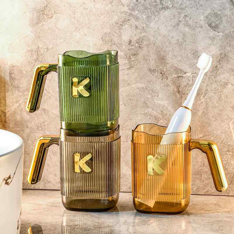 轻奢透明漱口杯塑料成人情侣刷牙杯洗漱杯家用牙缸牙刷杯子环保