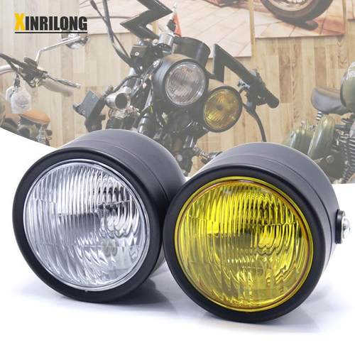 CG125改装 复古大灯 哈雷巡航太子车复古改装金属前大灯头灯总成