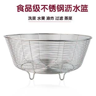 德国304不锈钢沥水篮厨房圆形洗菜盆水槽架筛子客厅家用水果篮收