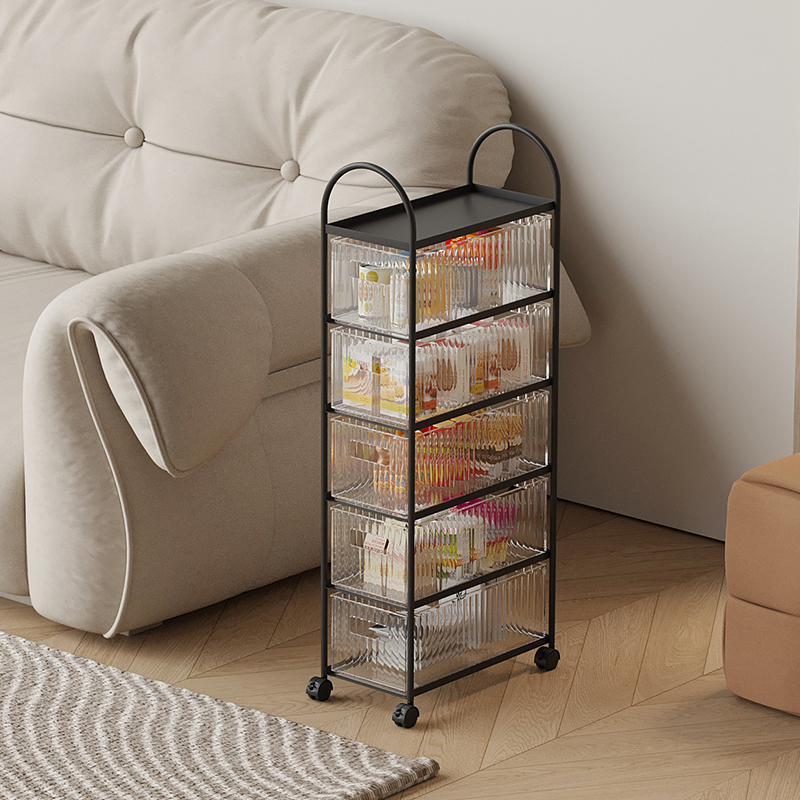 客厅卧室厨房可移动落地收纳小推车杂物零食玩具不占地置物储物架