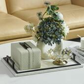 现代简约家用高级纸巾盒客厅饭厅样板间卫生纸盒收纳盘茶几装 饰摆