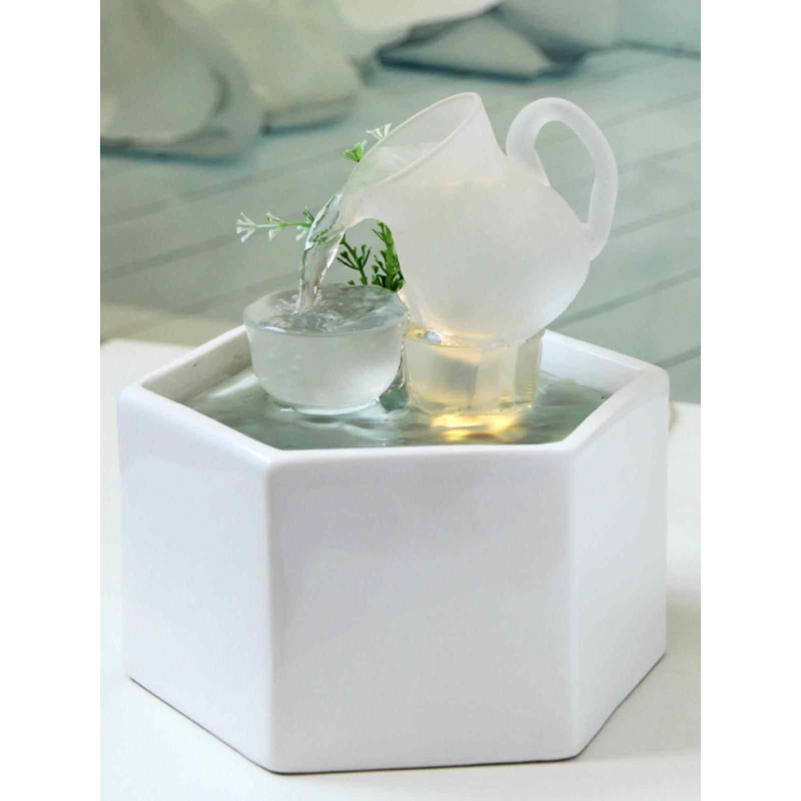 现代轻奢流水喷泉开业生财玄关创意办公室装饰桌面循环水摆件女士