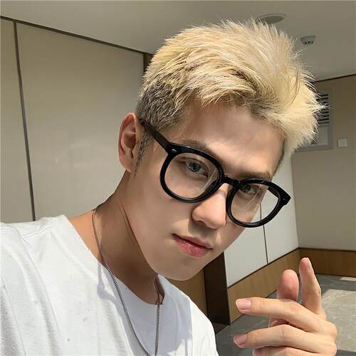 正品大胖圆脸色视眼镜粗框架圆形箭素近头黑韩版潮男士颜防蓝光辐