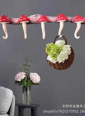 蘑菇支架展示架收纳帽子衣架创意时尚挂钩树脂工艺品墙面装饰