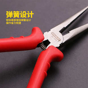 精密尖嘴钳弯水口电工钳子4 6寸工具弯头咀小手工多功能偏斜口