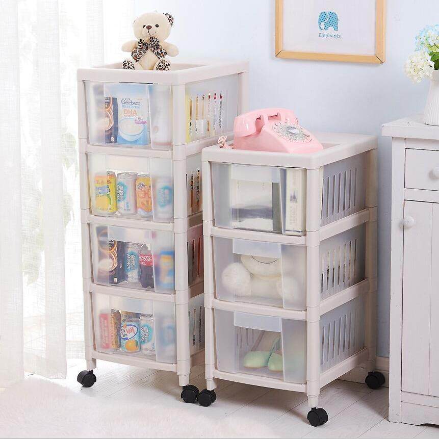 塑料水果收纳筐透明抽屉柜整理箱多层落地厨房置物架果蔬菜收纳篮