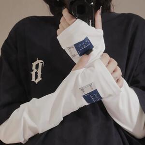 夏季抗UV百搭冰袖男女开 车长版纯色高品质冰丝袖套防晒手套