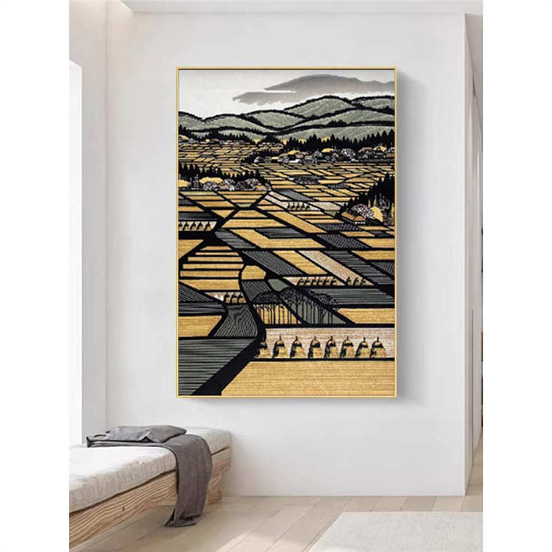 艺术古风日式卧室壁画挂画田园图客厅挂画抽象派名宿居酒屋装饰画