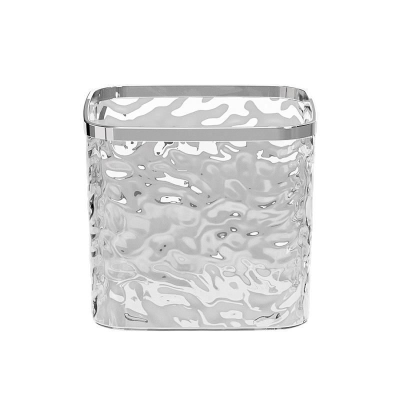 轻奢风桌面高颜值家用办公室茶几卧室宿舍桌上按压式带盖小垃圾桶