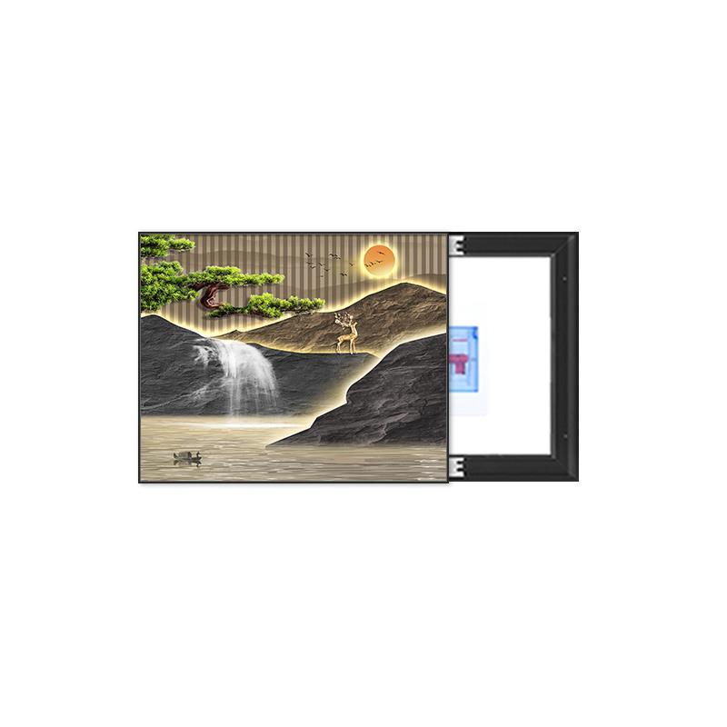 迎客松电表箱装饰画免打孔电闸箱配电箱遮挡壁画空开箱弱电箱挂画