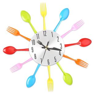 饰·时钟 厨房挂钟创意刀叉静音装 新款 直销畅销个性