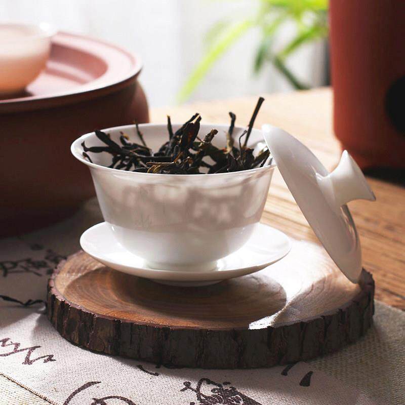潮州薄胎骨瓷盖碗单个高档茶杯功夫茶不烫手三才泡茶陶瓷盖碗茶具
