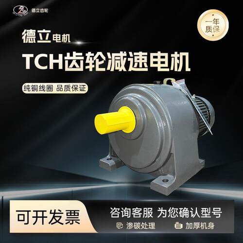 TCH减速机减速电机卧式三相斜齿轮电机马达80v可配变频应用广泛