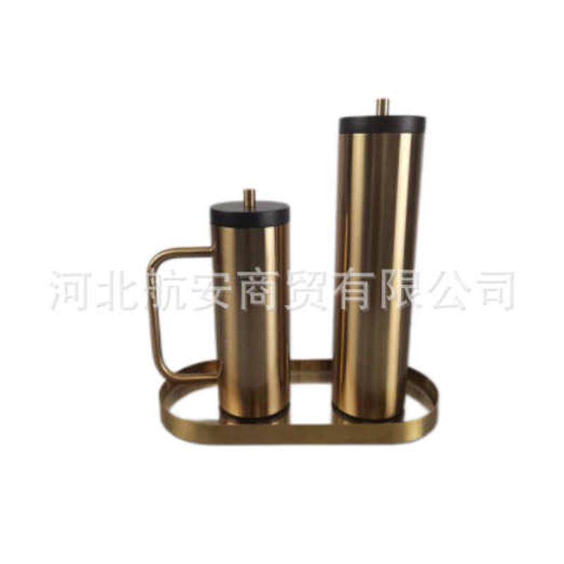 现代简约创意不锈钢水杯样板房售楼处桌面茶几软装饰品工艺品摆件