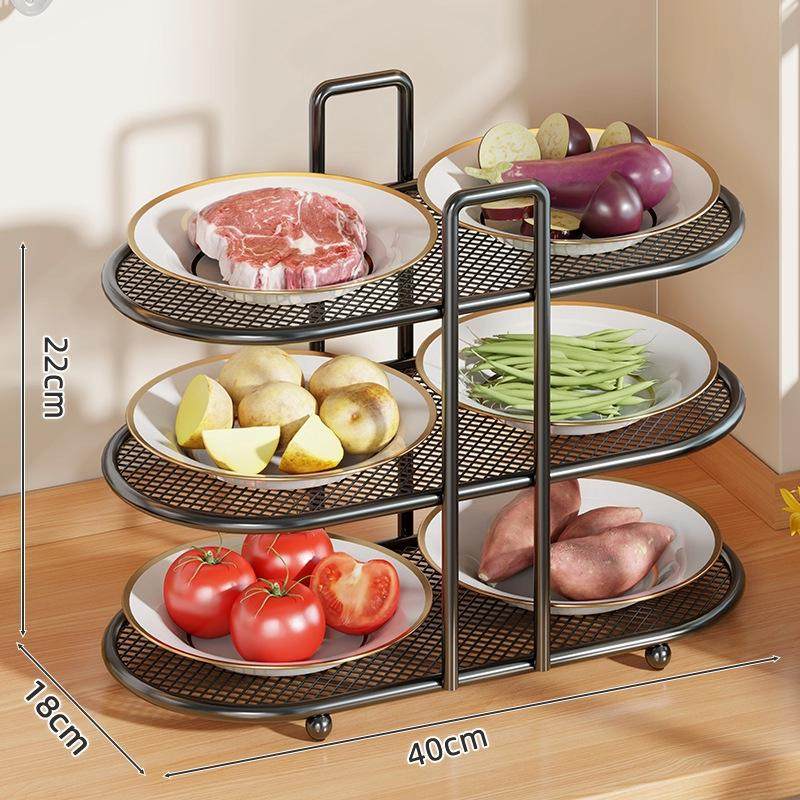 厨房备菜置物架多层台面碗碟火锅配菜盘收纳放菜架子多功能蔬菜筐,厨房/烹饪用具,抹布架/厨房清洁收纳架,淘宝优惠券,粉丝福利购,淘宝优惠卷