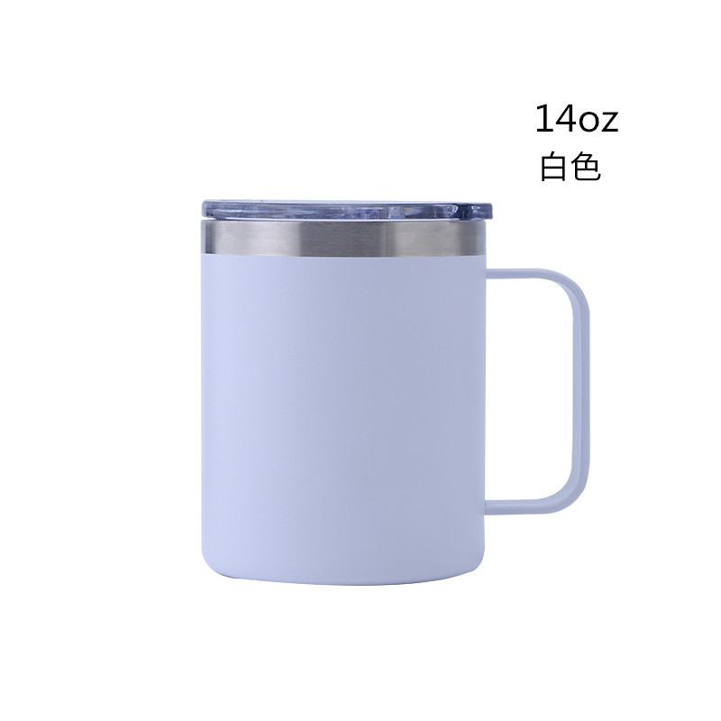 定制马克杯 02854双层锈钢红酒杯14oz塑磨砂吸管咖啡保温喷杯O3不