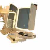 化妆镜带灯学生宿舍台式 桌面梳妆台镜子充电贝壳led补光灯梳妆镜