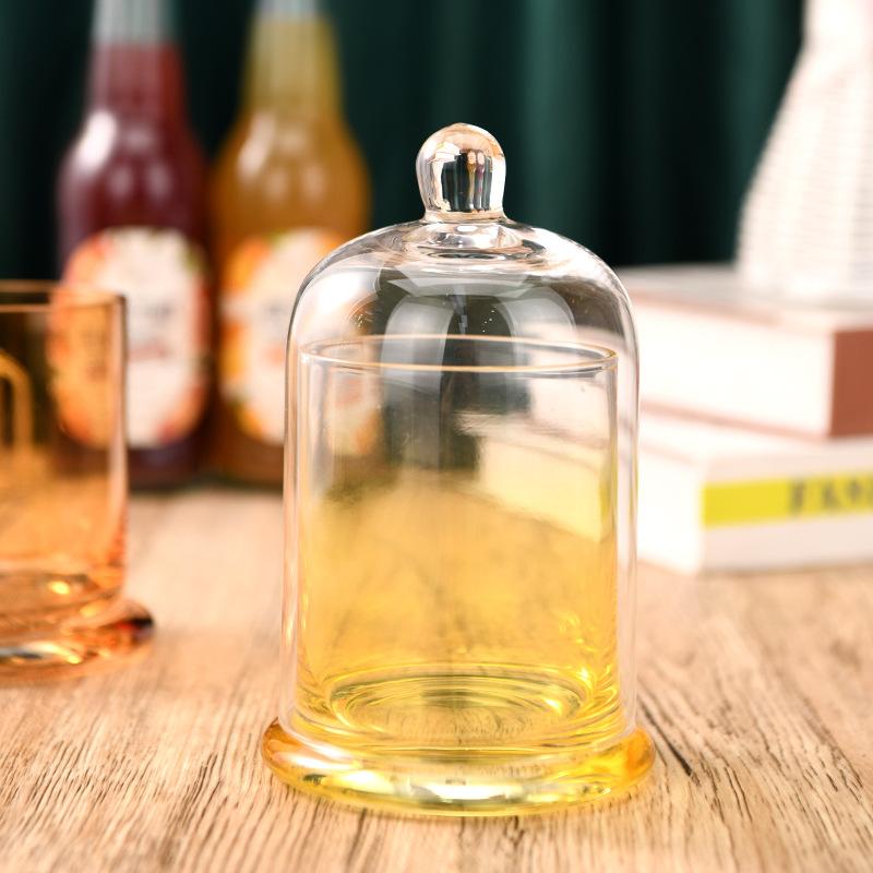 玻璃罩水晶石香薰蜡烛装饰摆件