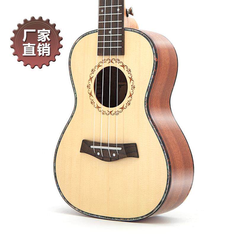 23寸英格曼云杉木单板尤克里里ukulele乌克丽丽小吉他厂家直