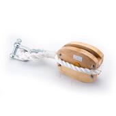 单轮NR180滑和双轮式 钢索带木起重滑车船车 尼绳锁紧滑龙轮卸扣式