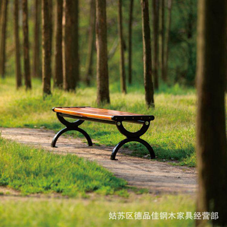 户外园木排椅实防腐木公园排椅公排排椅PY-2多人排椅商场休息椅