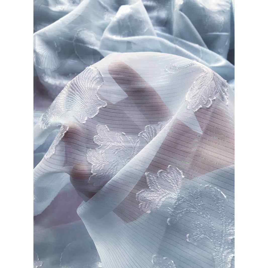 七彩丝贝壳 汉服雪纺剪花布料 连衣裙时装百迭裙宋制褙子褶裙面料