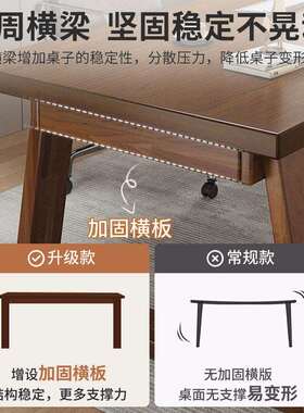 实木书桌去轻客厅化大长条家AA20DA6桌用办桌公书桌长工作台奢现