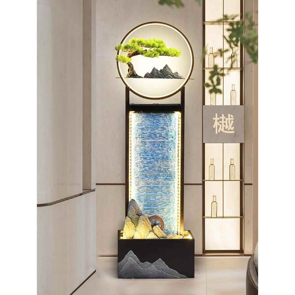 现代简约流水摆件循环水财富喷泉客厅办公室落地式假山开幕乔迁礼