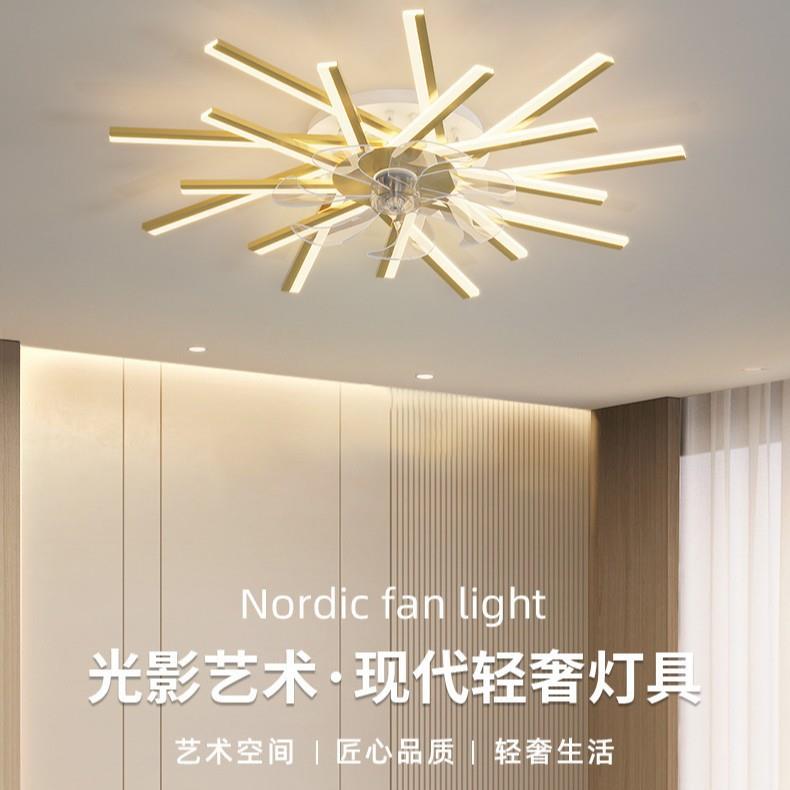 跨境客厅风扇吸顶灯创意家用轻奢现代简约卧室灯铁艺房间吊扇灯具