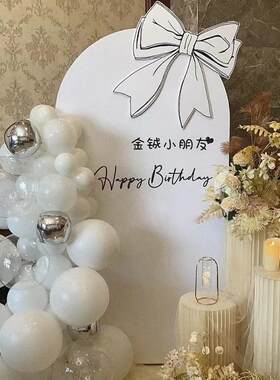 女神生日派对气球装饰背景墙豪华场景布置周岁KT板定制18岁成人礼
