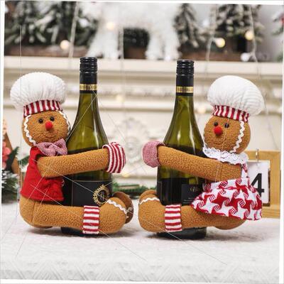 Christmas cartoon gingerbread man wine bottle holder酒瓶套
